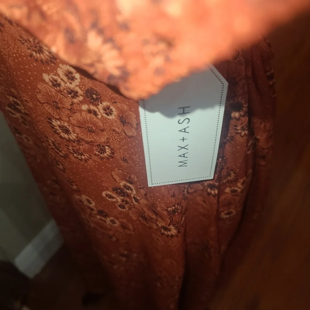 MAX and Ash Bohemian Boho maxi dress. backless criss cross Fall Thanksgiving - Picture 4 of 6